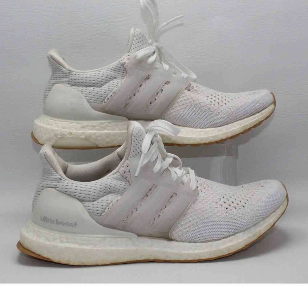 Adidas Ultraboost 1.0 Mens 9 Running Shoes White Gum Primeknit Boost ID9689